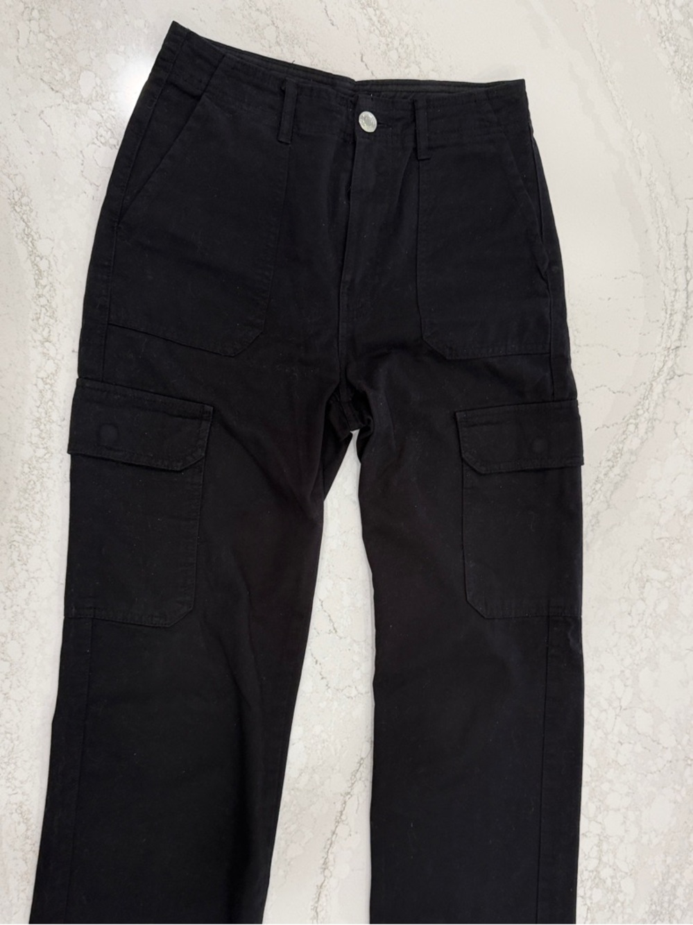 Zara Black Cargo Pants with Flap Pockets
